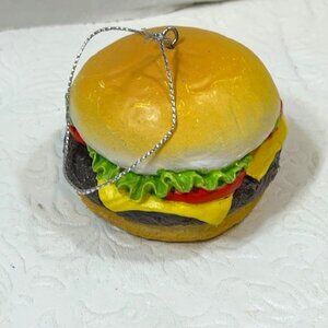 Cheeseburger Fast Food Sandwich Christmas Tree Hanging Ornament 2.5"